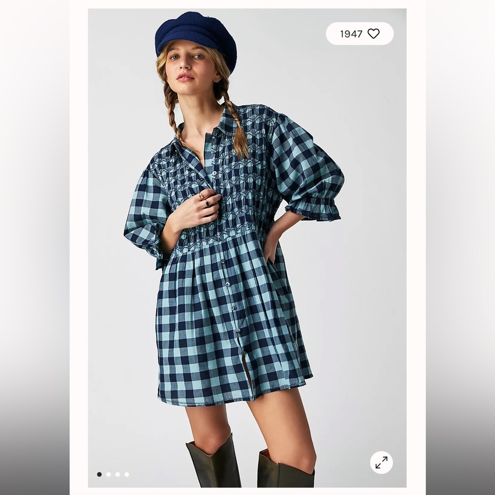 NWT Free People Charlotte Plaid Tunic